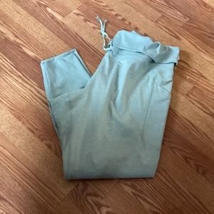 Cozecore Light Sage Green Go-Dry Drawstring High Rise Leggings/Joggers 3X